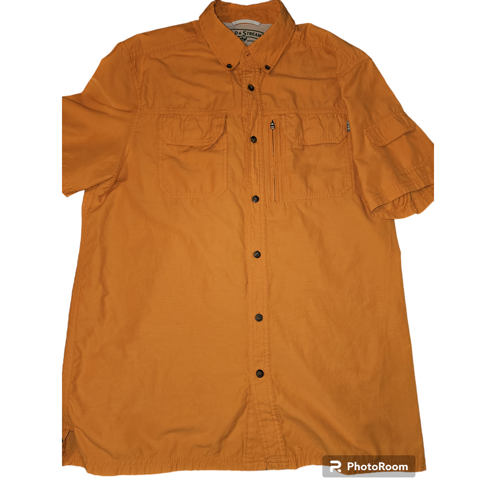 Field‎ and Stream orange Button Up shirt size Medium